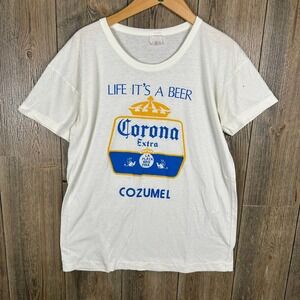 Corona Beer Vintage 80s "Life It's a Beer" Cozumel Mexico T-Shirt Medium